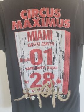 Travis Scott Black Tee with Red and Cream Circus Maximus Miami - NWOT - SMALL